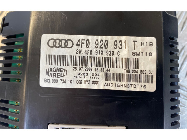 Přístrojová deska Audi A6 Allroad C6 2007 4F0920931T, 503000734101