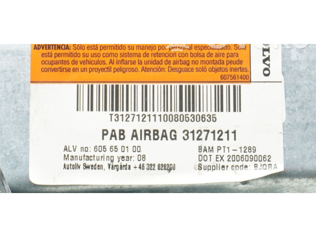 Подушка безопасности пассажира 31271211, 31271211 Volvo S80