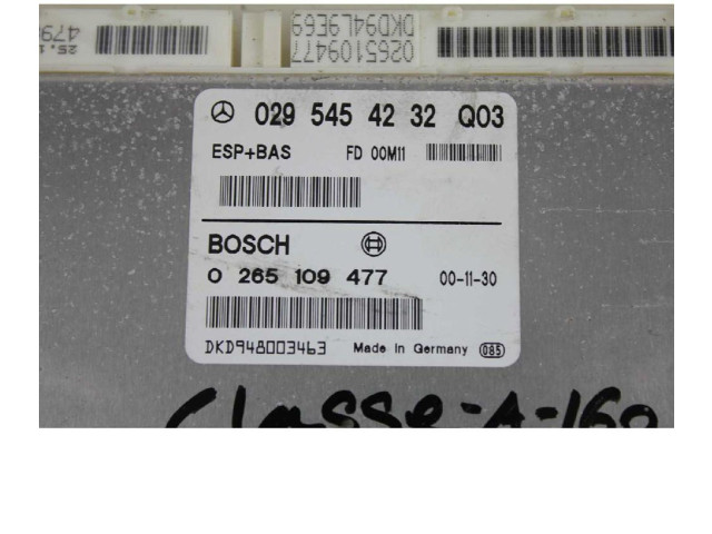 Блок управления АБС 0265109477, Bosch Mercedes-Benz A W168