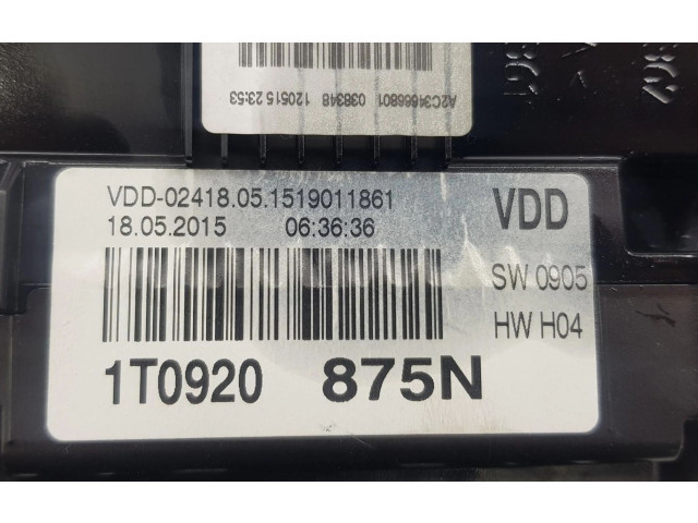 Панель приборов 1T0920875N, 1T0920875N Volkswagen Touran II