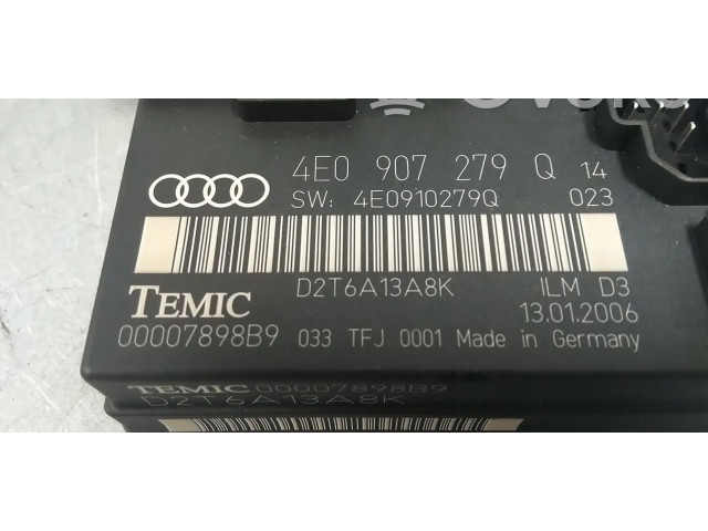 Pojistková skříňka Řídící jednotka BSM 4E0907279H, 4E0907279   Audi A8 S8 D3 4E 2005