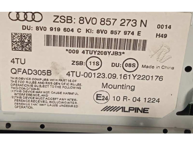 Дисплей 8V0857273N, 8V0919604C Audi A3 S3 8V