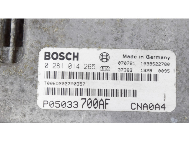 Řídící jednotka 0281014265, P05033700AF Dodge Avenger 2009