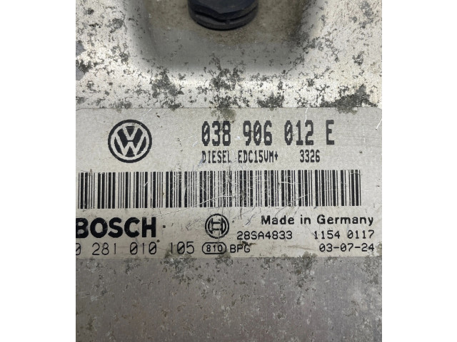 Блок управления двигателя 038906012E, 28SA4833 Skoda Octavia Mk1 (1U)