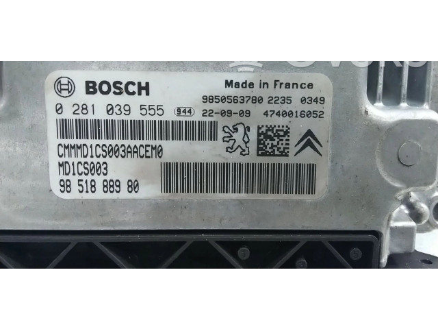 Блок управления двигателя 0281039555, 9850563780   Peugeot Partner III