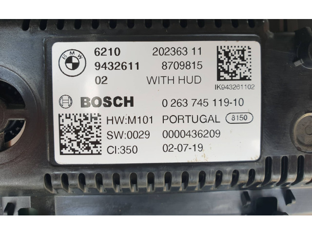Přístrojová deska BMW 3 G20 G21 2020 9432611, 0000436209