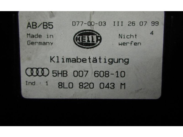 Блок управления климат-контролем 8L0820043M Audi A3 S3 8L