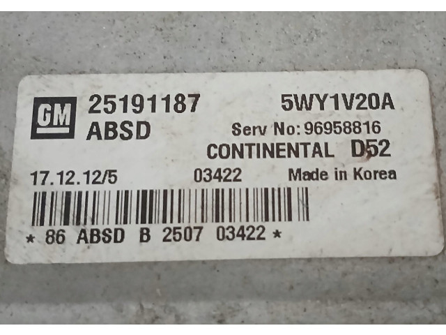 Блок управления двигателем Блок управления 25191187   Chevrolet Spark