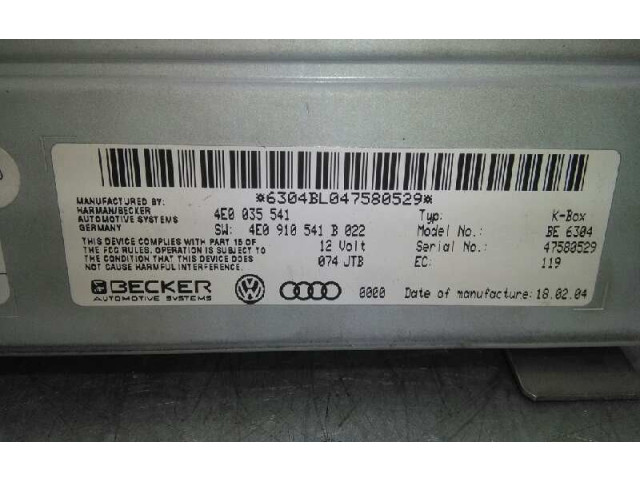 Řídící jednotka 4E0035541, 4E0035541   Audi A8 S8 D3 4E 2004