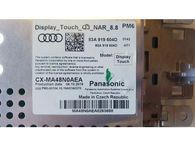 Включатель раздвижной крыши    83A919604D   Audi Q3 F3