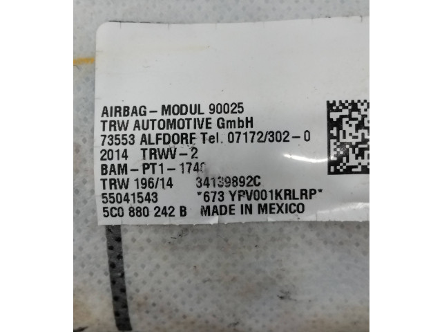 Подушка безопасности в сиденье 34139892C, 5C0880242B Volkswagen Jetta VI