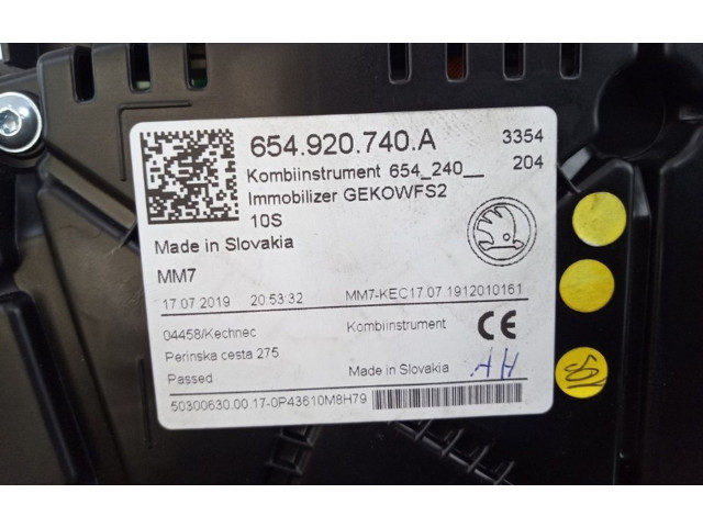 Панель приборов 654920740A, 654920740A Skoda Scala