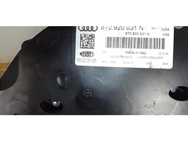 Спидометр (приборный щиток) 8T0920931N Audi A5 Sportback 8TA 2010