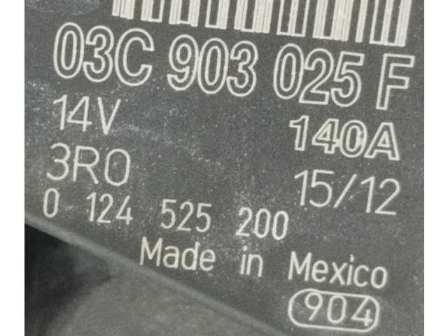 Генератор 03C903025F, 0124525200 Volkswagen Golf VI