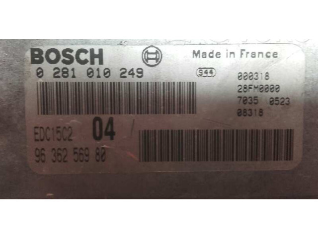 Блок управления двигателя 0281010249, 9636253980   Peugeot 306