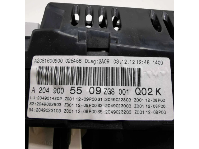 Přístrojová deska Mercedes-Benz GLK (X204) 2012 A2049005509, A2C81600900