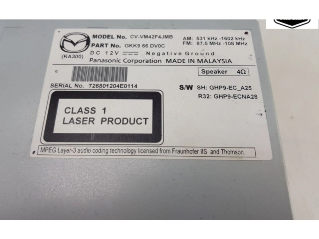 Радио/ проигрыватель CD/DVD / навигация GKK966DV0C, GKK966DV0C   Mazda 6    