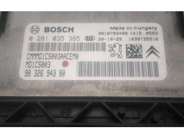 Блок управления двигателя 1638428280, 9832694380   Peugeot Partner III