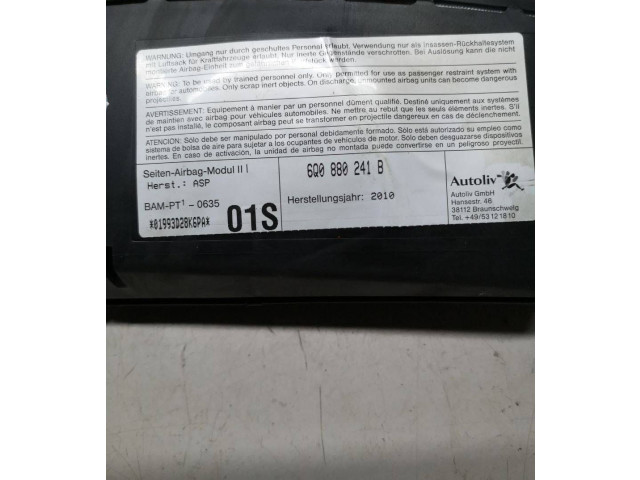 Подушка безопасности в сиденье 6Q0880241B, 01993D28K6PA Skoda Fabia Mk2 (5J)