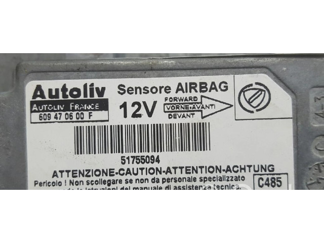 Блок подушек безопасности 51755094, 609470600F Fiat Linea