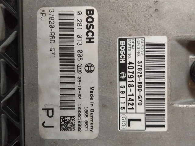 Блок управления двигателя 37820RBDG71, 4079181421 Honda Accord