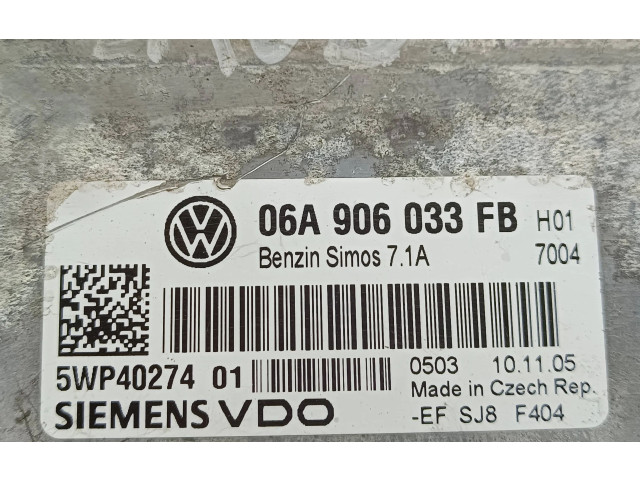 Блок управления двигателя 06A906033FB, 5WP40274 Skoda Octavia Mk2 (1Z)