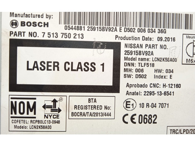 Турбина Радио/ проигрыватель CD/DVD / навигация Nissan Juke I F15 25915BV92A, 7513750213 для двигателя K9K646