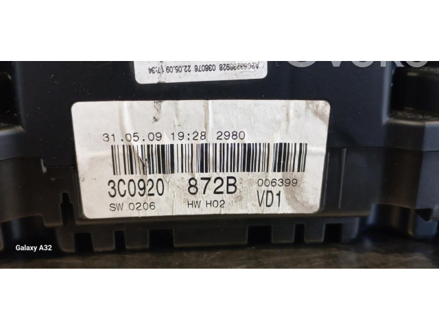 Přístrojová deska Volkswagen PASSAT 2009 3C0920872B