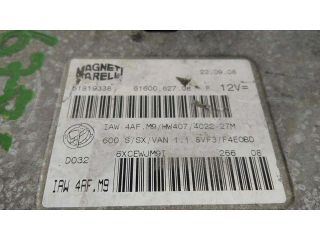 Блок управления двигателя 51819338, 6160062708 Fiat Seicento/600