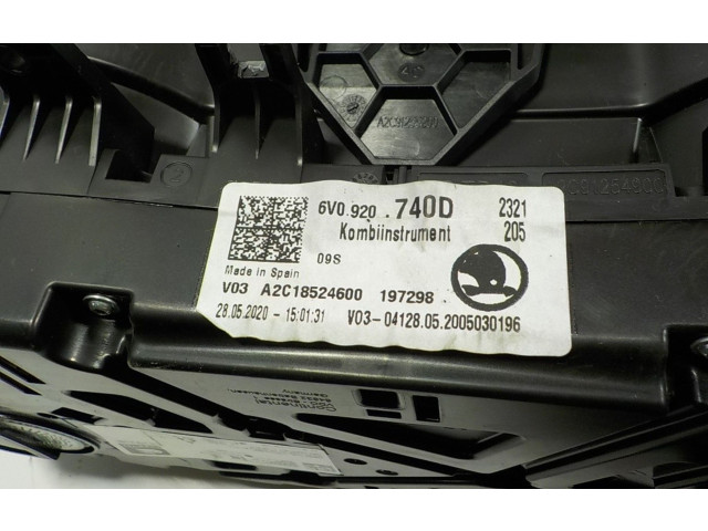 Спидометр (приборный щиток) 6V0920740D, 6V0920740D   Skoda Fabia Mk3 (NJ)   