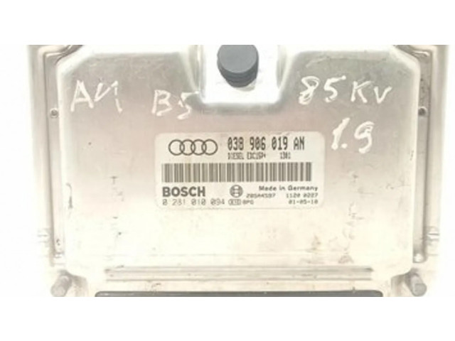 Блок управления двигателя 038906019AN, 0281011094 Audi A4 S4 B5 8D