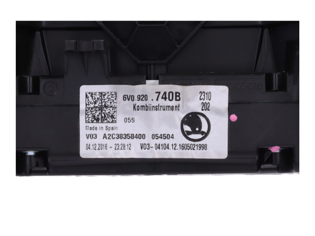 Панель приборов 6V0920740B Skoda Fabia Mk3 (NJ)