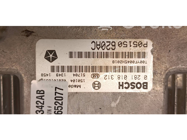 Блок управления двигателя 0281018312, P05150620AC Fiat Freemont