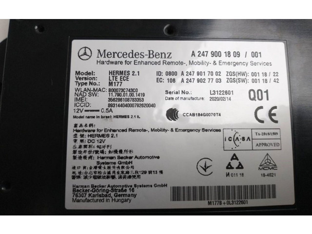 Блок управления A2479001809, A2479001809 Mercedes-Benz GLE W167