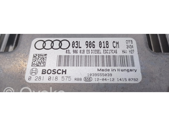 Блок управления двигателя 03L906018CM, 0281018575   Audi Q3 8U
