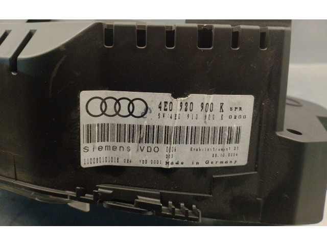 Přístrojová deska Audi A8 S8 D3 4E 2004 4E0920900K, 110080101018