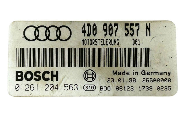 Блок управления двигателя 4D0907557N, 0261204563   Audi A8 S8 D2 4D