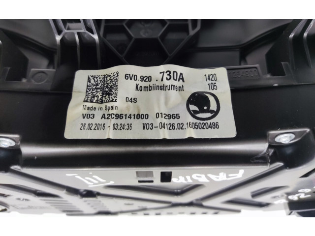 Панель приборов 6V0920730A   Skoda Fabia Mk3 (NJ)       