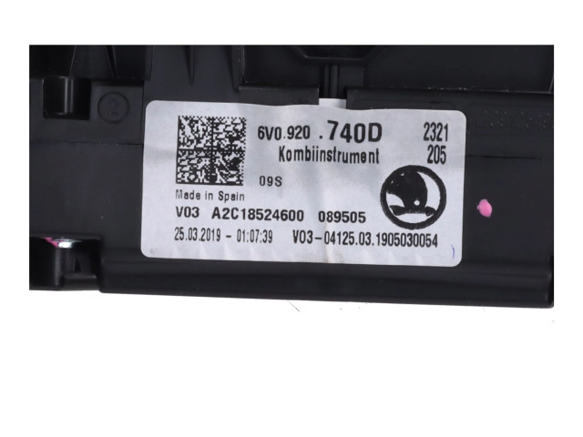 Панель приборов 6V0920740D   Skoda Fabia Mk3 (NJ)       