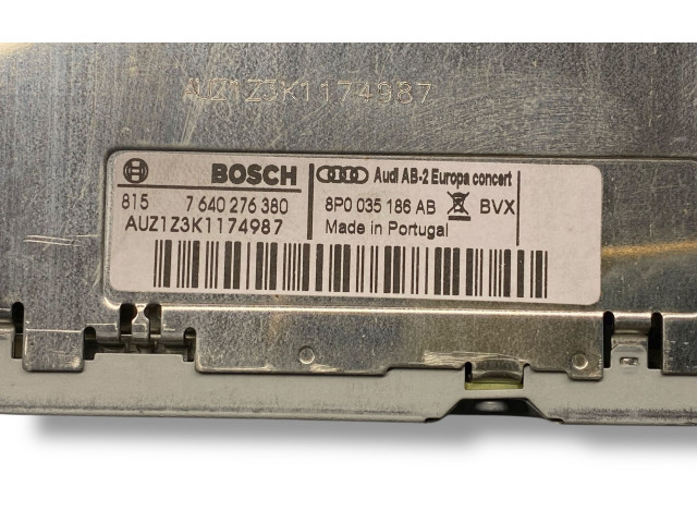 Радио/ проигрыватель CD/DVD / навигация 7640276380, 8P0035186AB Audi A3 S3 A3 Sportback 8P для двигателя BSE