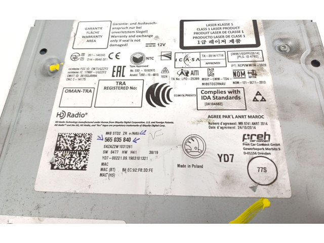 Радио/ проигрыватель CD/DVD / навигация 565035840 Skoda Octavia Mk4