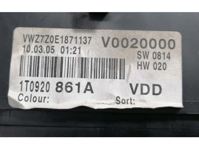 Панель приборов 1T0920861A Volkswagen Touran I