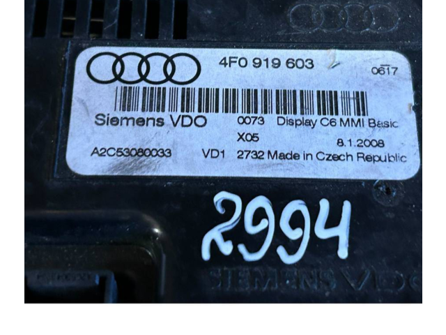 Дисплей 4F0919603, A2C53080033 Audi A6 S6 C6 4F