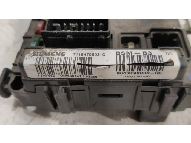 Pojistková skříňka Řídící jednotka BSM 9643498880, BSMB3 Citroen C2 2003