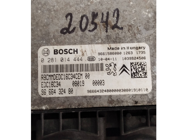 Блок управления двигателя 9666432480, 0281014444   Citroen Nemo