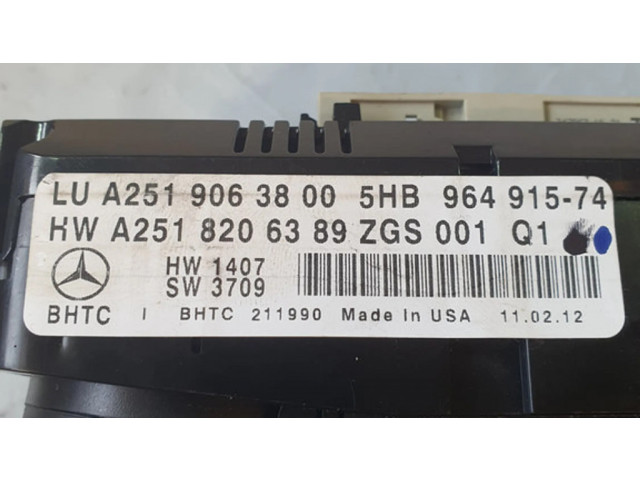 Блок управления климат-контролем A2519063800   Mercedes-Benz R W251