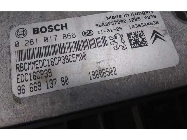 Блок управления двигателя 0281017866, 9663757980   Citroen C-Crosser