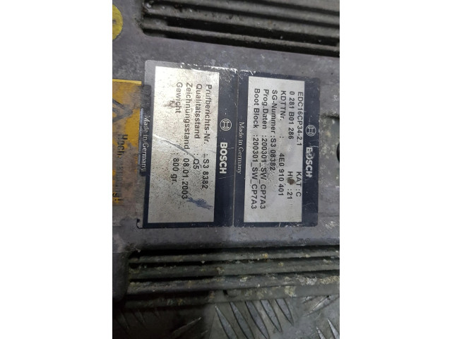 Блок управления двигателем Блок управления 4E0910401   Audi A8 S8 D3 4E