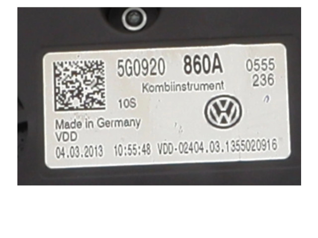 Панель приборов 5G0920860A Volkswagen Golf VII