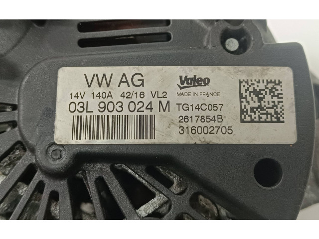 Генератор 03L903024M, 316002705   Skoda Octavia Mk2 (1Z)      